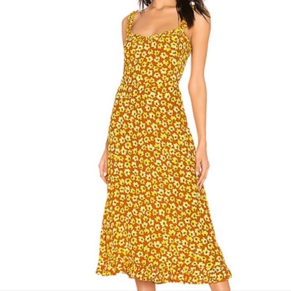 Faithfull The‎ Brand Noemie Floral Midi Dress Size Large